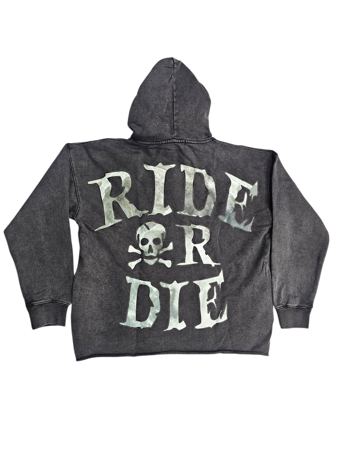 Focus Hell Rider Garment Dye Rhinestones Cropped Hoodie Multi Colors