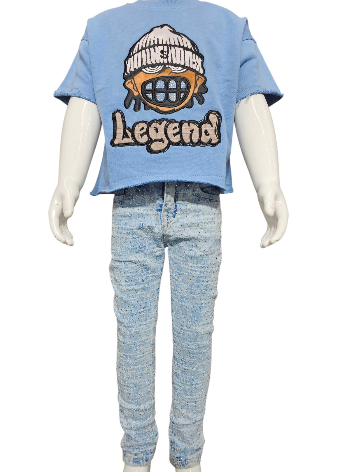 Focus Kids Jeans Laser Rip With Stone Multi Colors