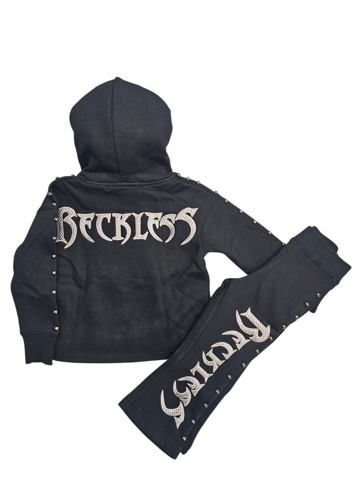 Focus Kids Reckless Studded Stacked Jogger Set Top & Bottom Multi Colors