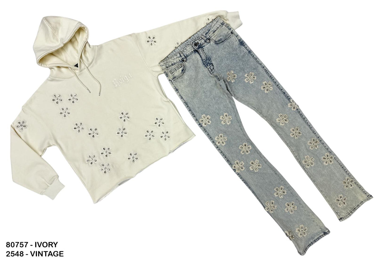 Focus Crystal Semi Sacred Stacked jeans Multi Colors (Jeans Only)