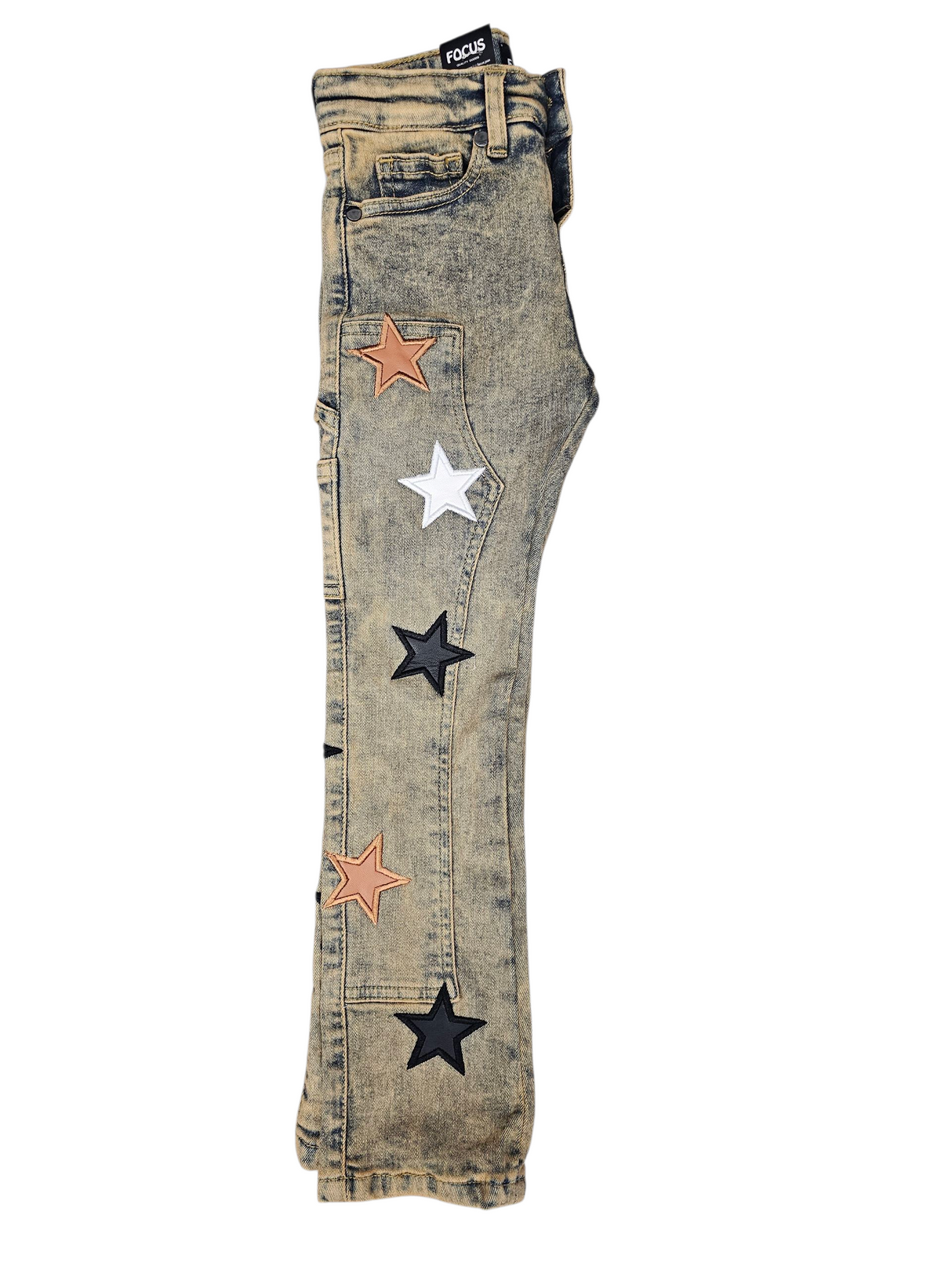 Focus Kids Stacked Jeans All Over Stars Multi Colors