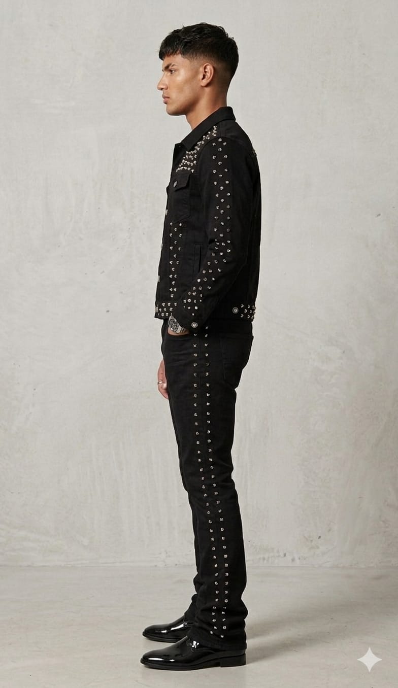 Focus Studded Denim Jacket Black (Jacket Only)