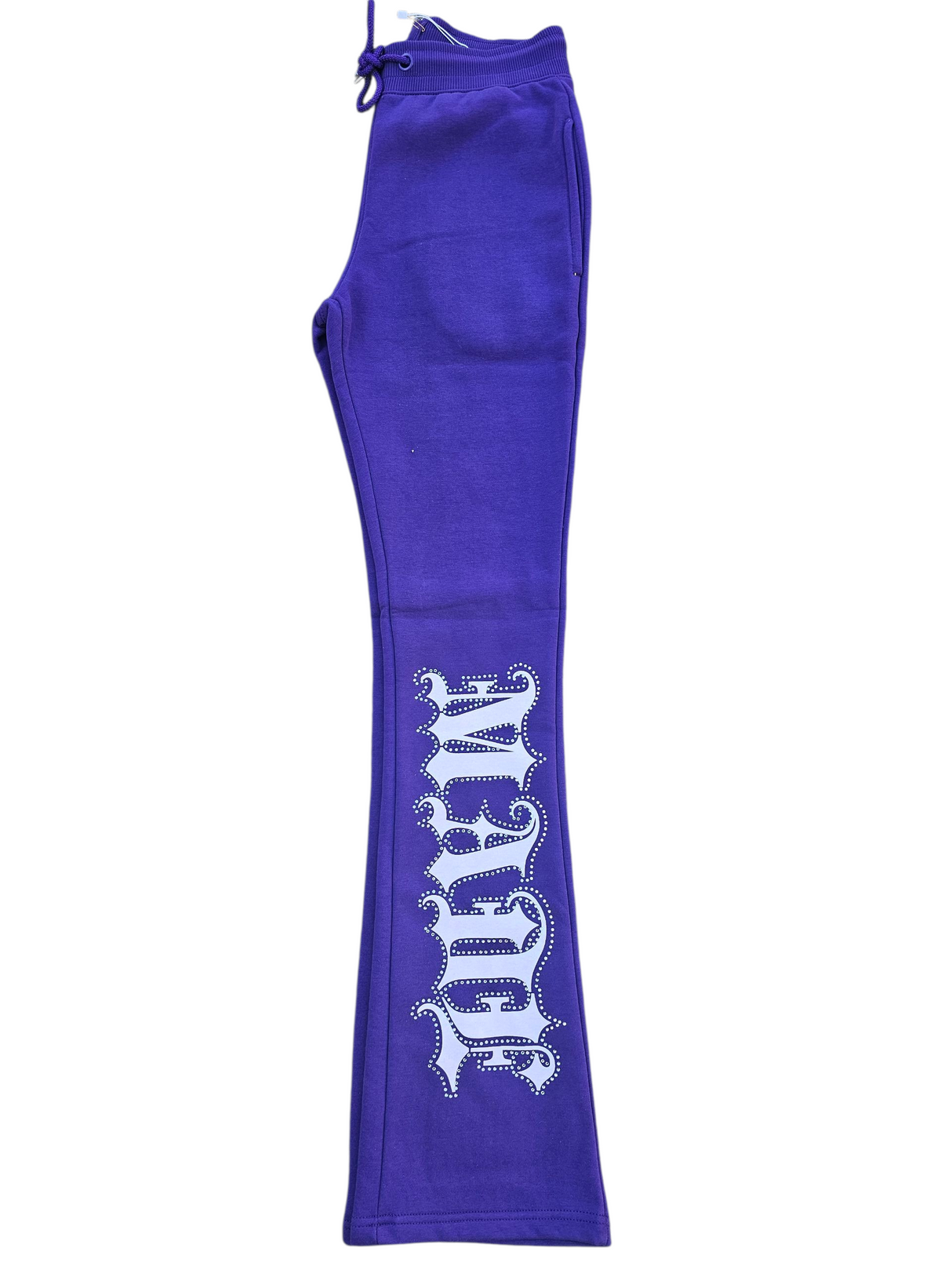 Focus Self Made Rhinestone Stacked Sweatpants Multi Colors