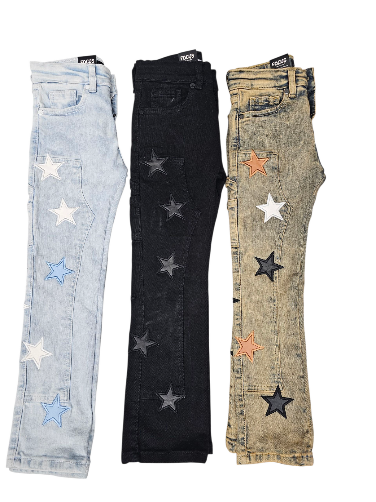 Focus Kids Stacked Jeans All Over Stars Multi Colors