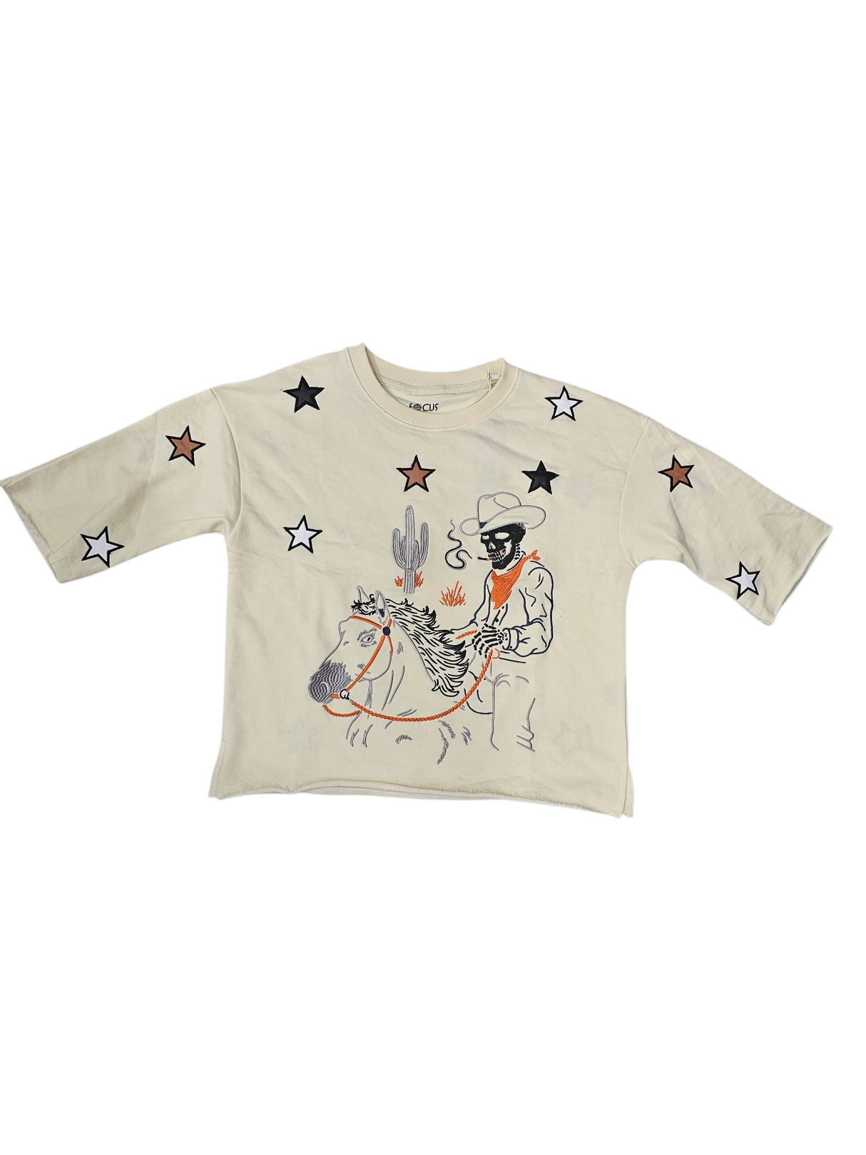 Focus Cowboy Star Cropped T-Shirt Multi Colors