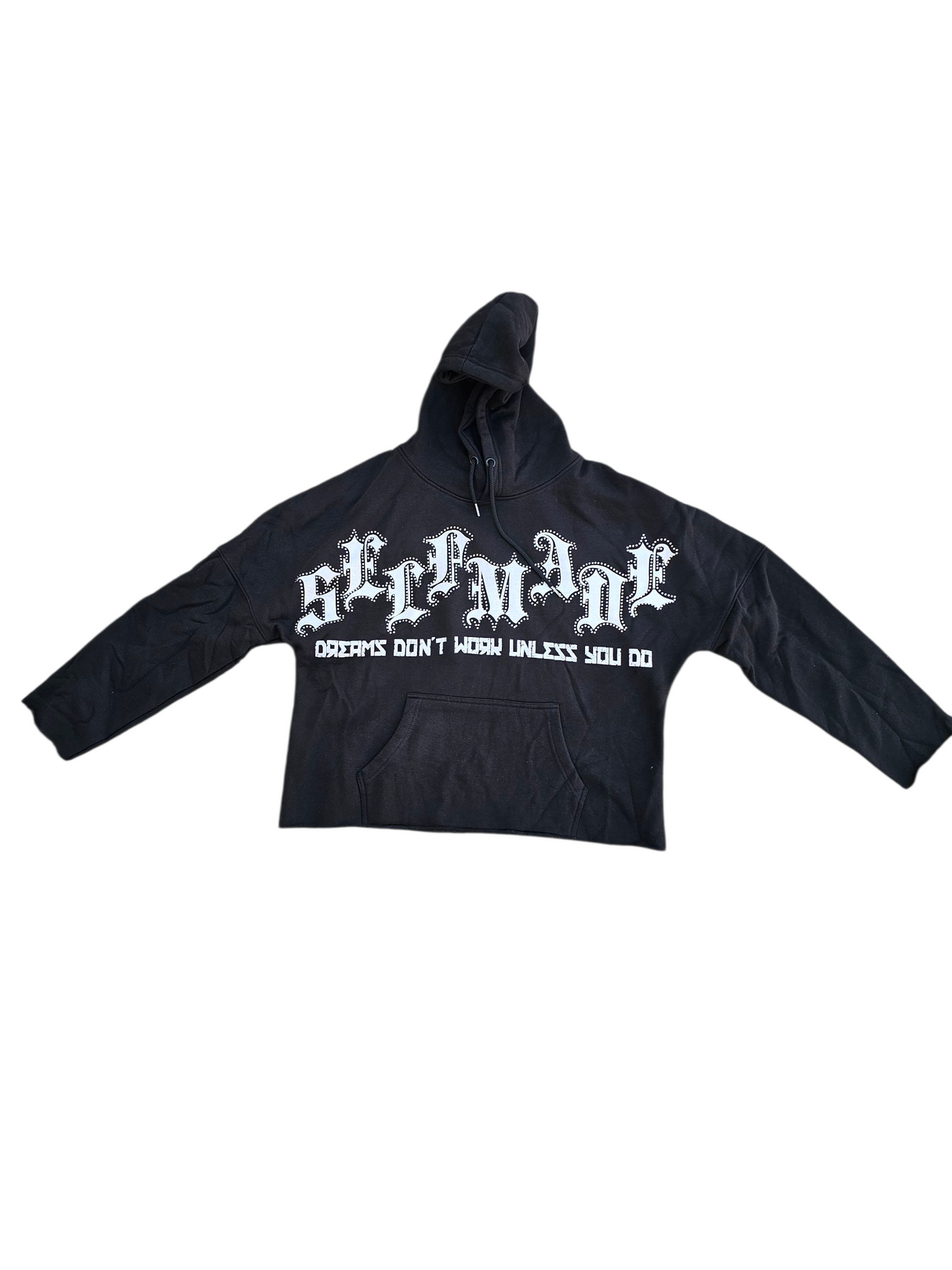 Focus Self Made Cropped Rhinestone Hoodie Multi Colors