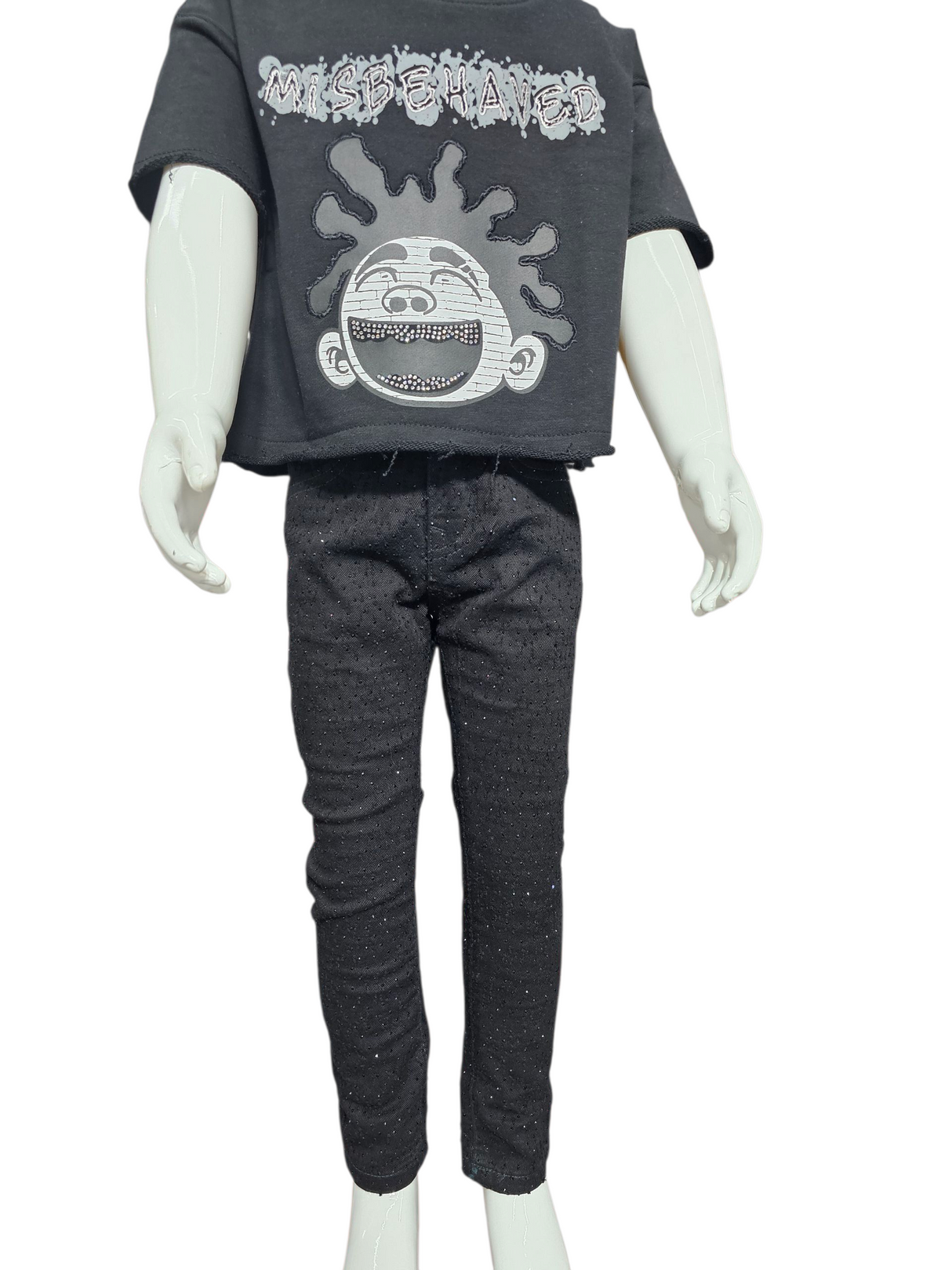 Focus Kids Jeans Laser Rip With Stone Multi Colors