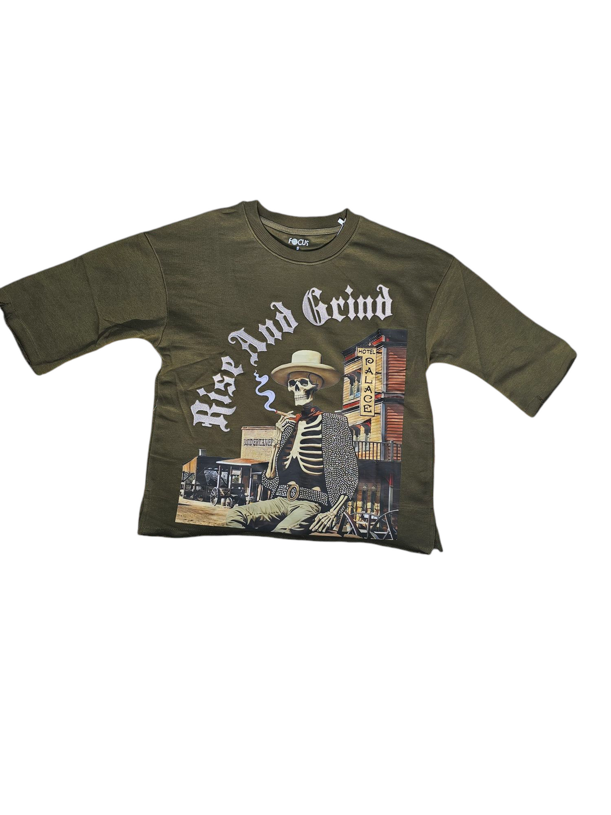 Focus Rise & Grind Cropped T-Shirt Multi Colors