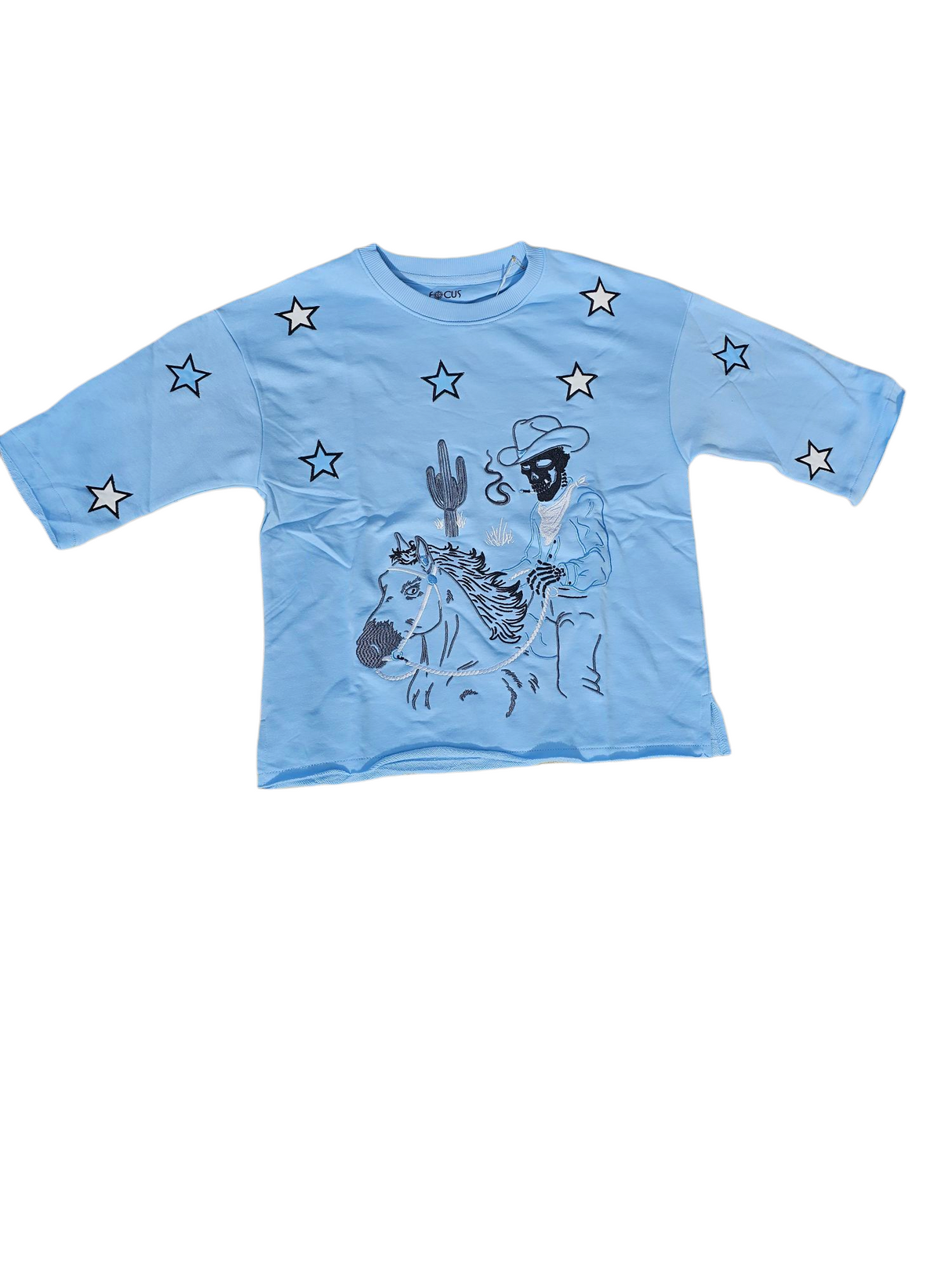 Focus Cowboy Star Cropped T-Shirt Multi Colors