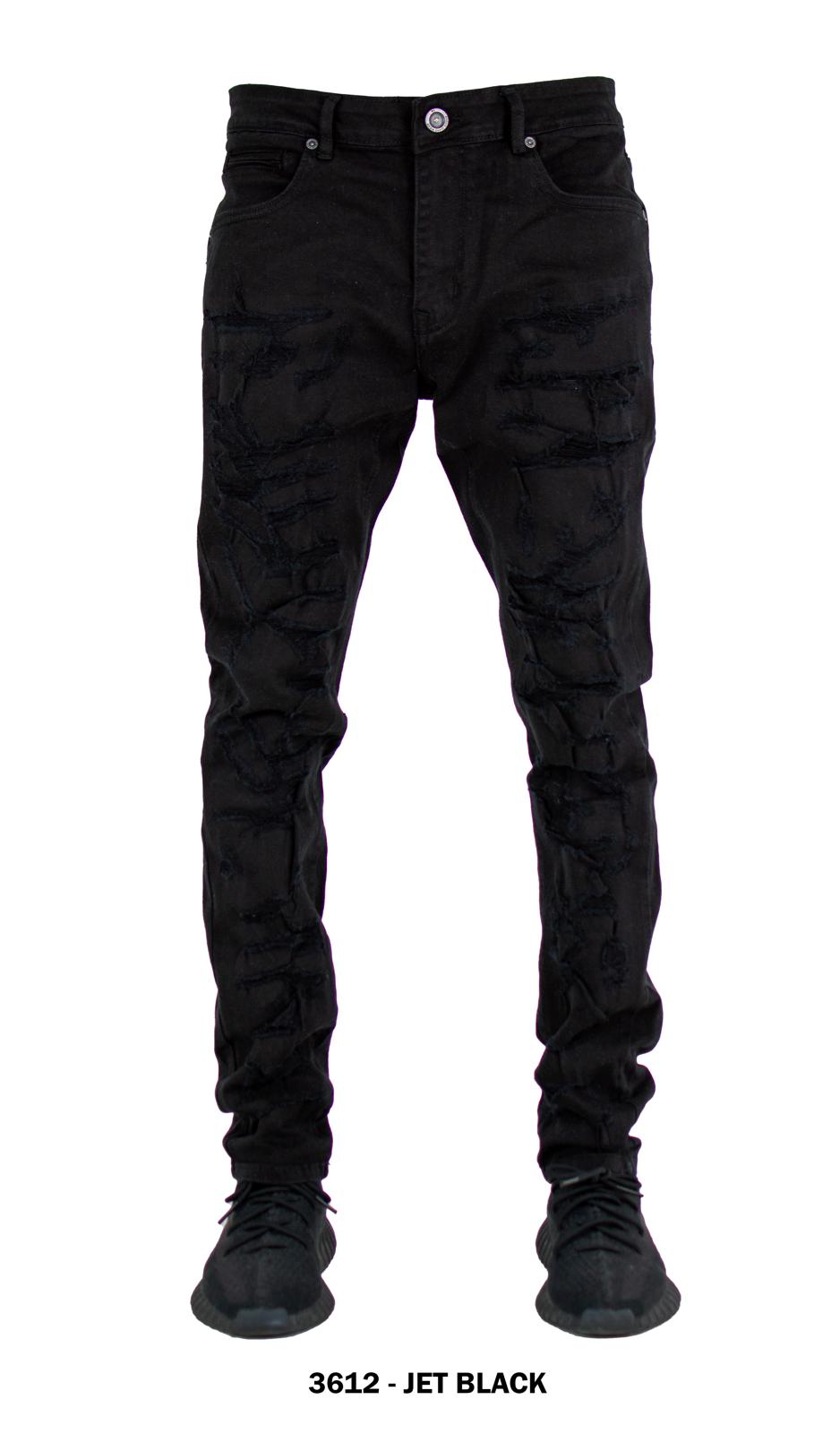 FOCUS RIP DISTRESSED SKINNY DENIM JEANS MULTI COLORS
