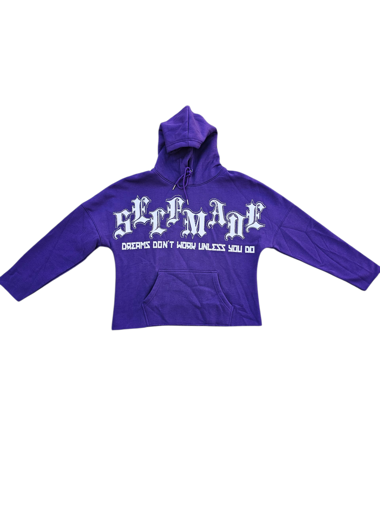 Focus Self Made Cropped Rhinestone Hoodie Multi Colors