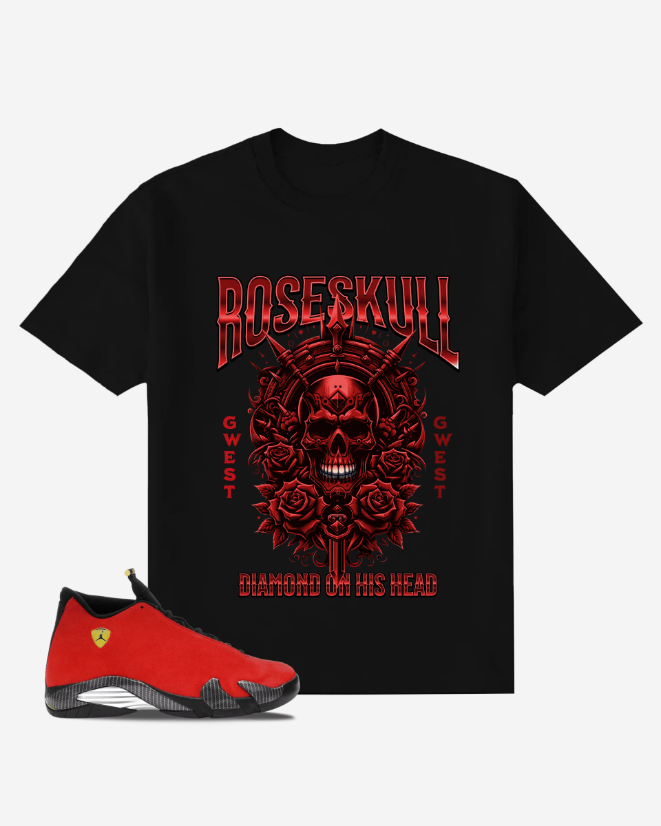 Rose-Skull Oversized T-Shirt