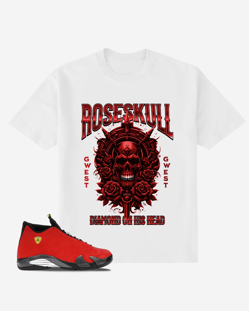 Rose-Skull Oversized T-Shirt