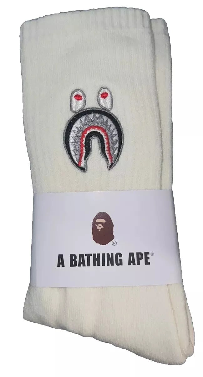 Bape Shark Face Embroidered socks