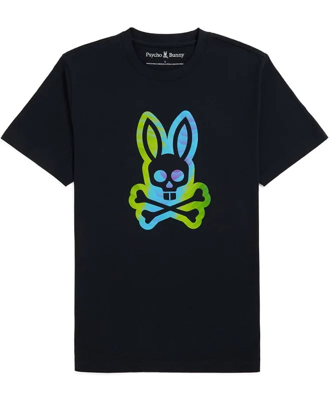 Psycho Bunny Montgomery Graphic Tee For Men Navy Blue