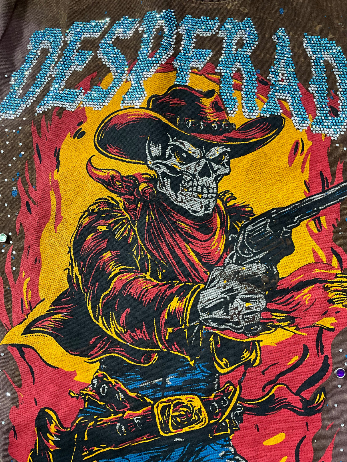 streetwear graphic tee rhinestone desperado fit