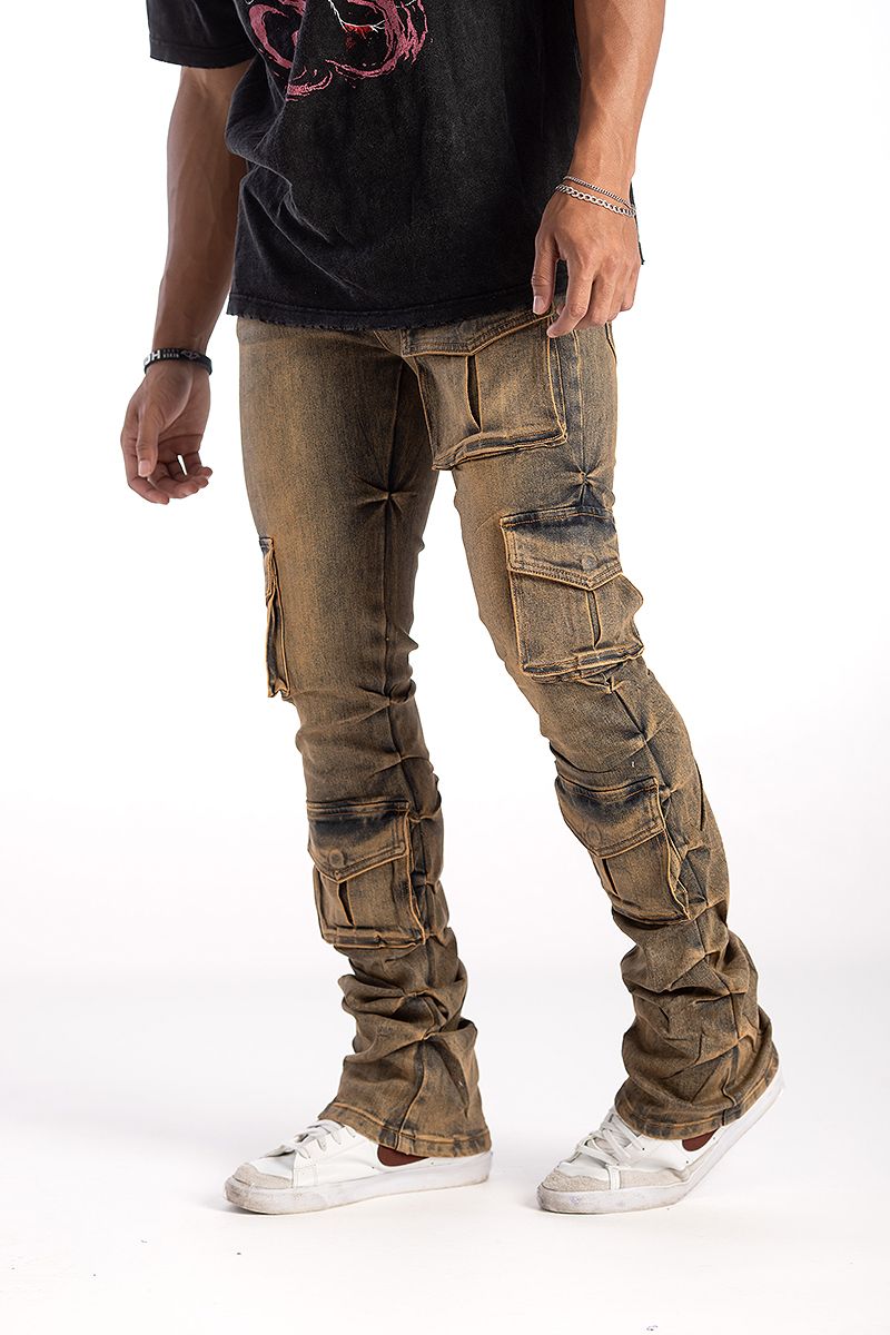 Trending stacked cargo jeans 2026 modern streetwear