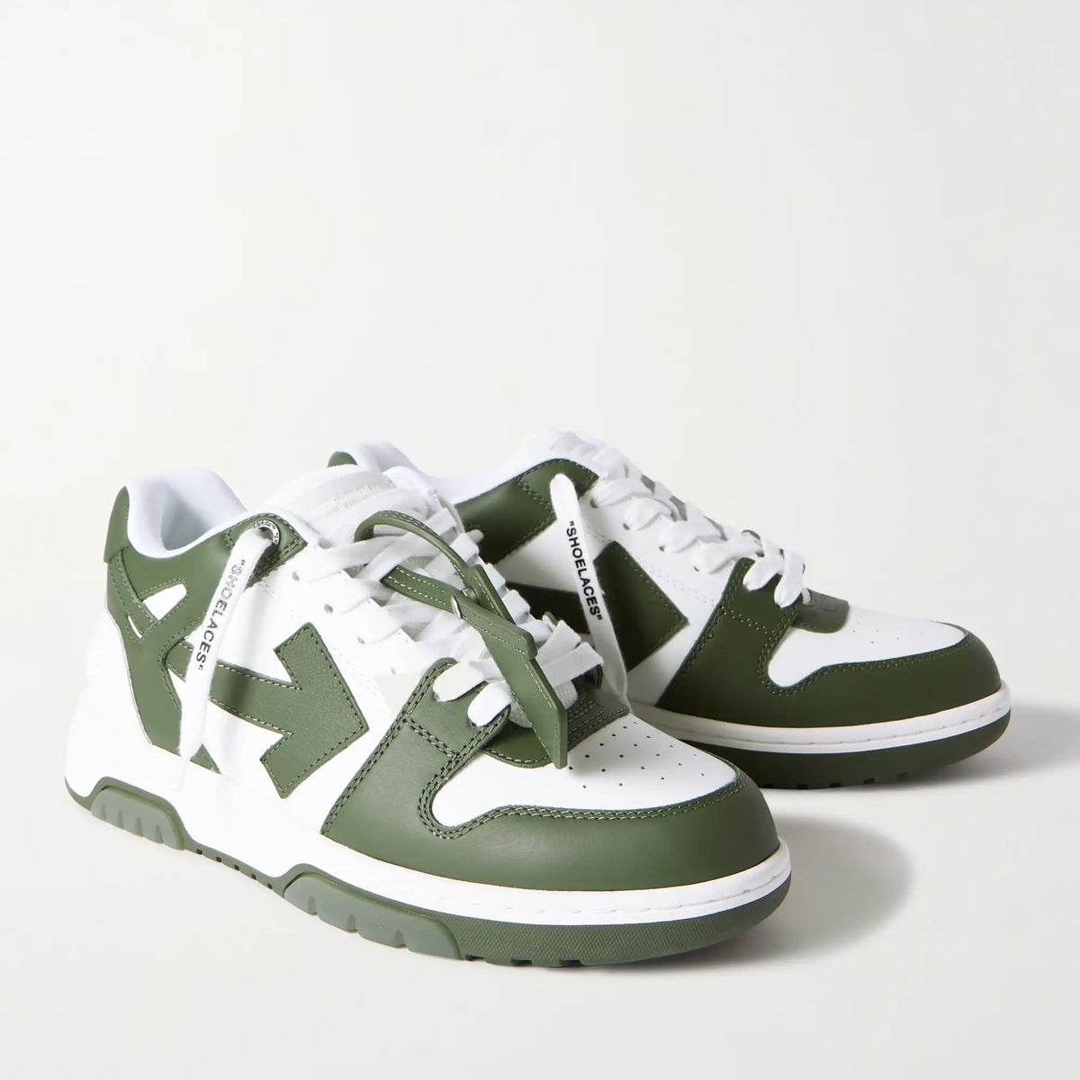 OFF-WHITE | OOO OUT OF OFFICE CALF LEATHER SNEAKERS 白×緑 Buy OFF-WHITE OOO Out of Office Leather Sneakers - DripNationIL