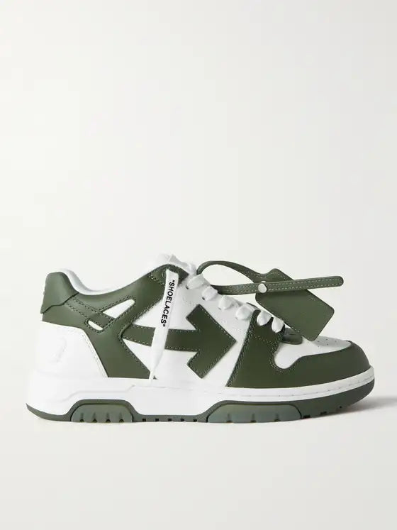 OFF-WHITE OOO Out of Office Leather Sneakers
