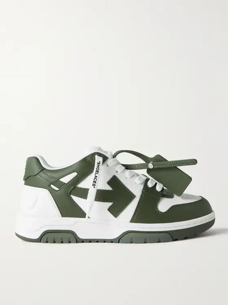 OFF-WHITE OOO Out of Office Leather Sneakers