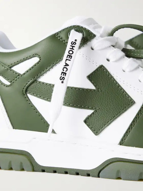 OFF-WHITE OOO Out of Office Leather Sneakers