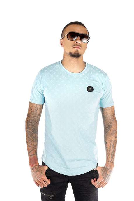 George V T-Shirt - Front View in Baby Blue