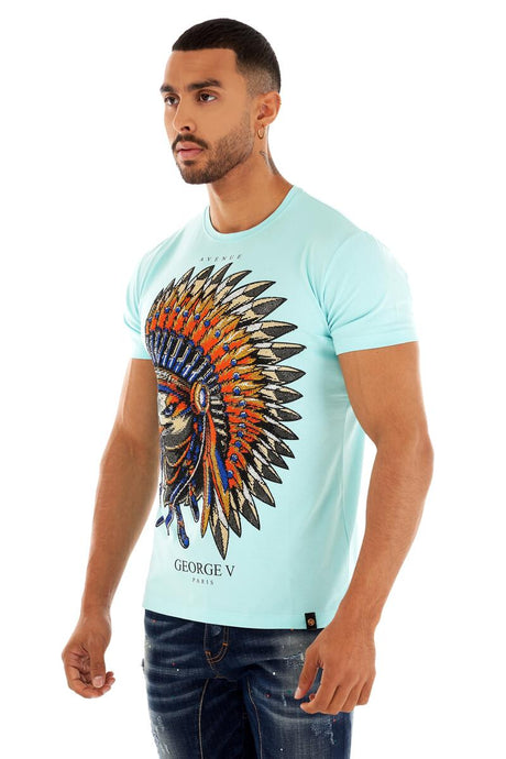 George V Turquoise Tee - Front View