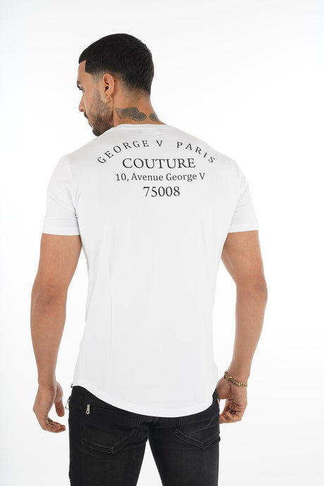 George V White T-Shirt Back View
