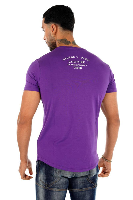 Stylish Purple T-Shirt with Graphic Design Back View