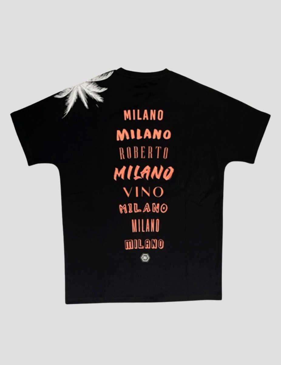 Roberto Vino Milano Black T-Shirt - Logo Detail