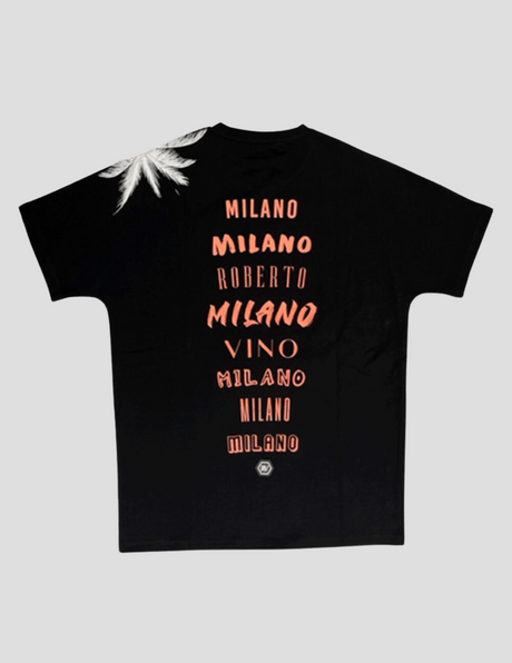 Roberto Vino Milano Black T-Shirt - Logo Detail