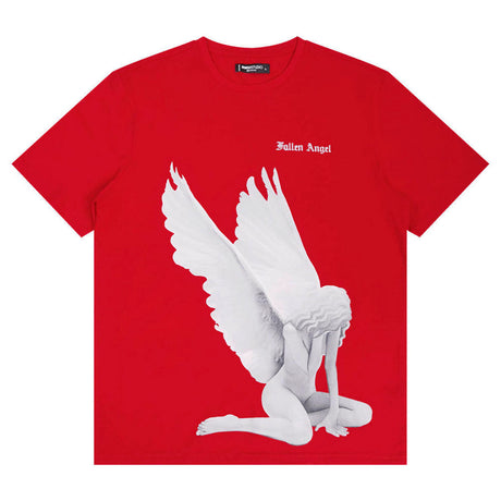 Men's Red Fallen Angel Crying T-Shirt