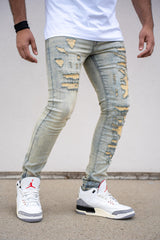 DAMATI ALVARO PREMIUM STRETCH SKINNY FIT DENIM LIGHT VINTAGE BLUE