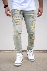 DAMATI ALVARO PREMIUM STRETCH SKINNY FIT DENIM LIGHT VINTAGE BLUE