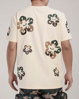 Woodland Camo Tear T-Shirt Cream Back view
