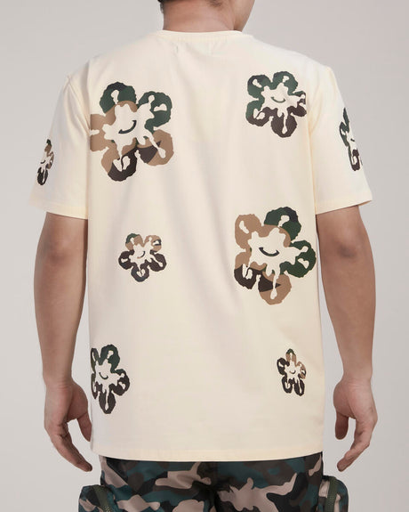 Woodland Camo Tear T-Shirt Cream Back view