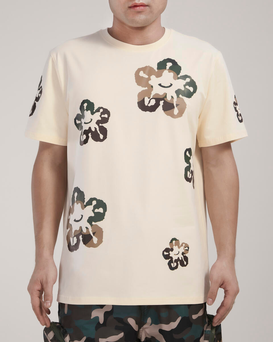 Model Wearing Woodland Camo Tear T-Shirt