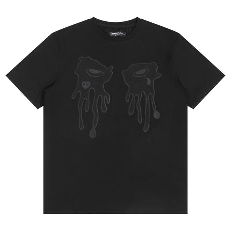 Men's Black T-Shirt with Unique Tears Design