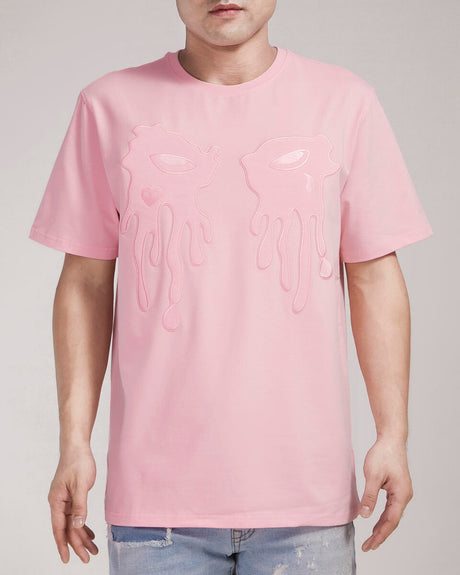 Roku Studio Tone-On-Tone Tears T-Shirt Pink Front View