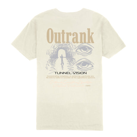 Outrank white t-shirt- tunnel vision graphics t-shirt