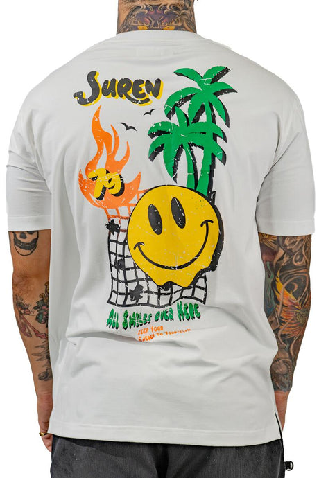 Juren All Smiles T-Shirt in White - Back View