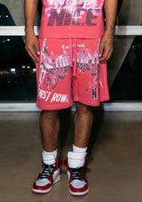 Black Wash Men's Shorts Side View Pink