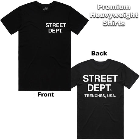 Street Department Black Tee - Front View