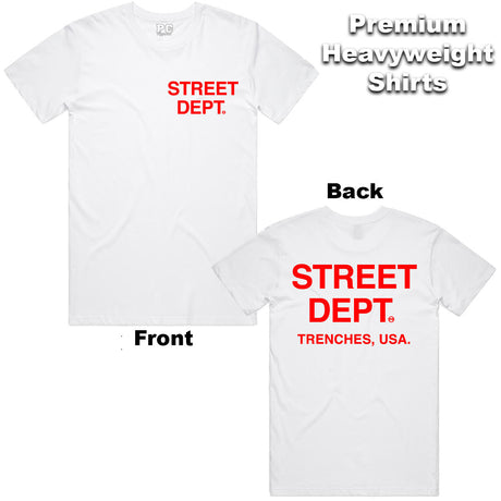 White and red Street Department T-Shirt