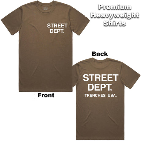 Men's Brown Graphic Tee Front and Back view