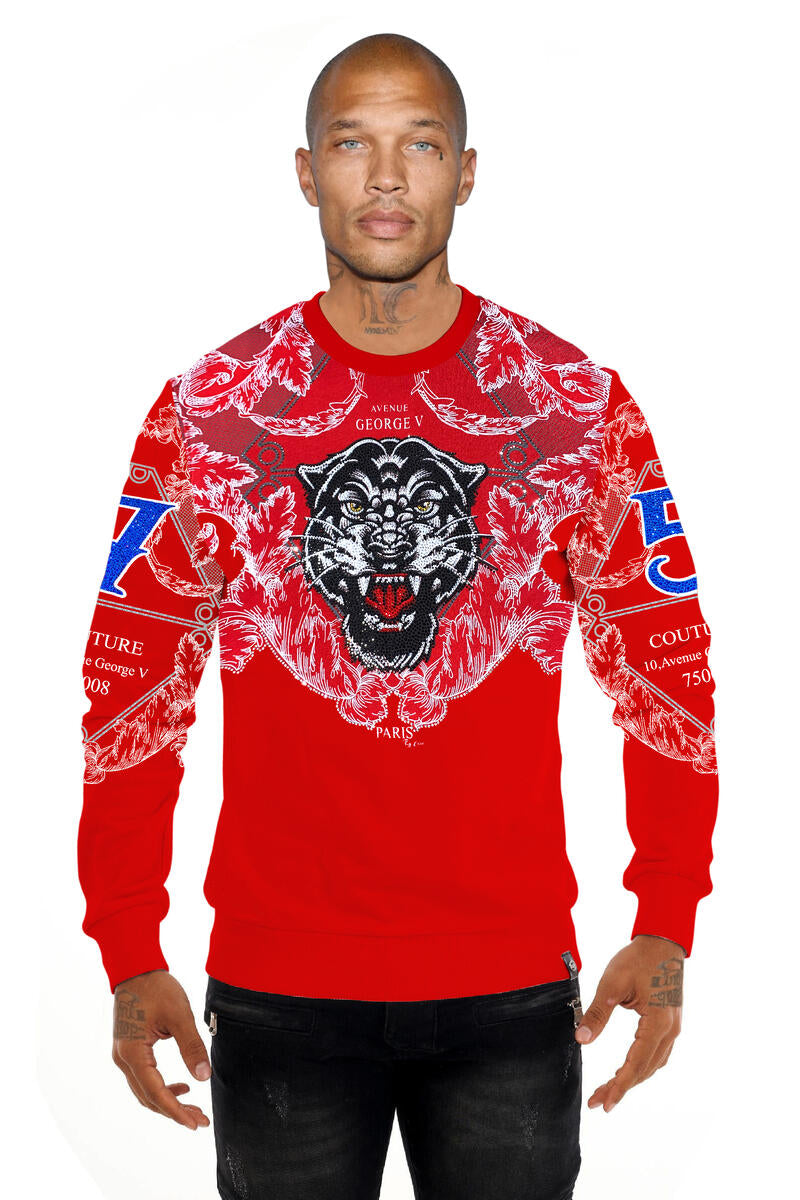 George V Paris Crewneck GV2645 Red