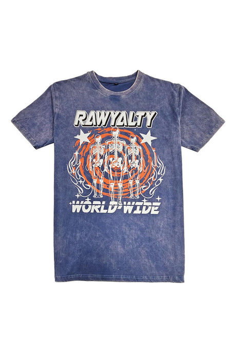 Rawyalty Dept 24 T-shirt Blue Wash Front View