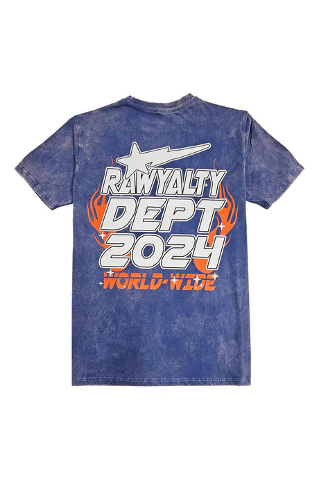 Rawyalty Dept 24 T-shirt Blue Wash Back View