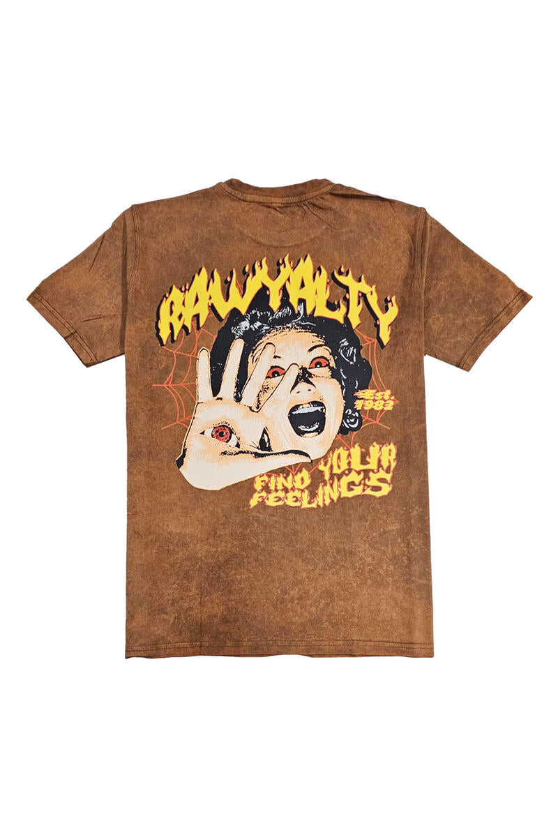 Rawyalty Feelings T-shirt Brown Wash Back