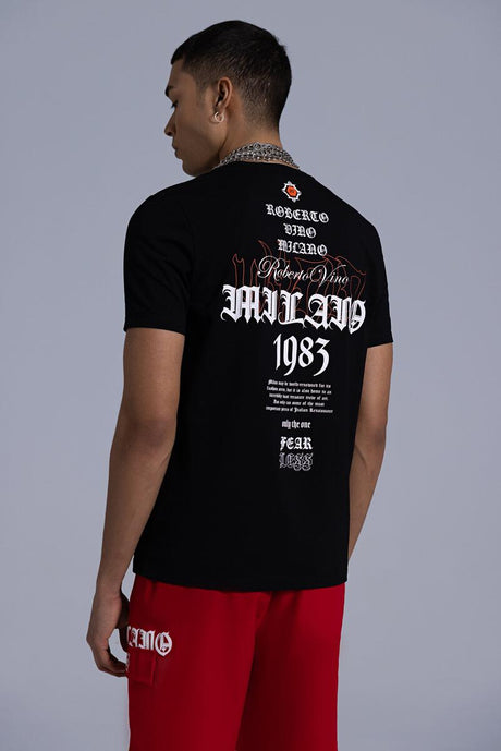 ROBERTO VINO MILANO Black T-Shirt back view